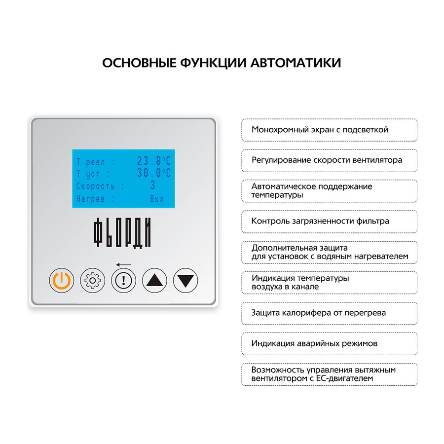 Приточная установка ФЬОРДИ ПРО ВПУ-800 ЕС/7-380/1-BLG Приточная установка ФЬОРДИ ПРО ВПУ-800 ЕС/7-380/1-BLG