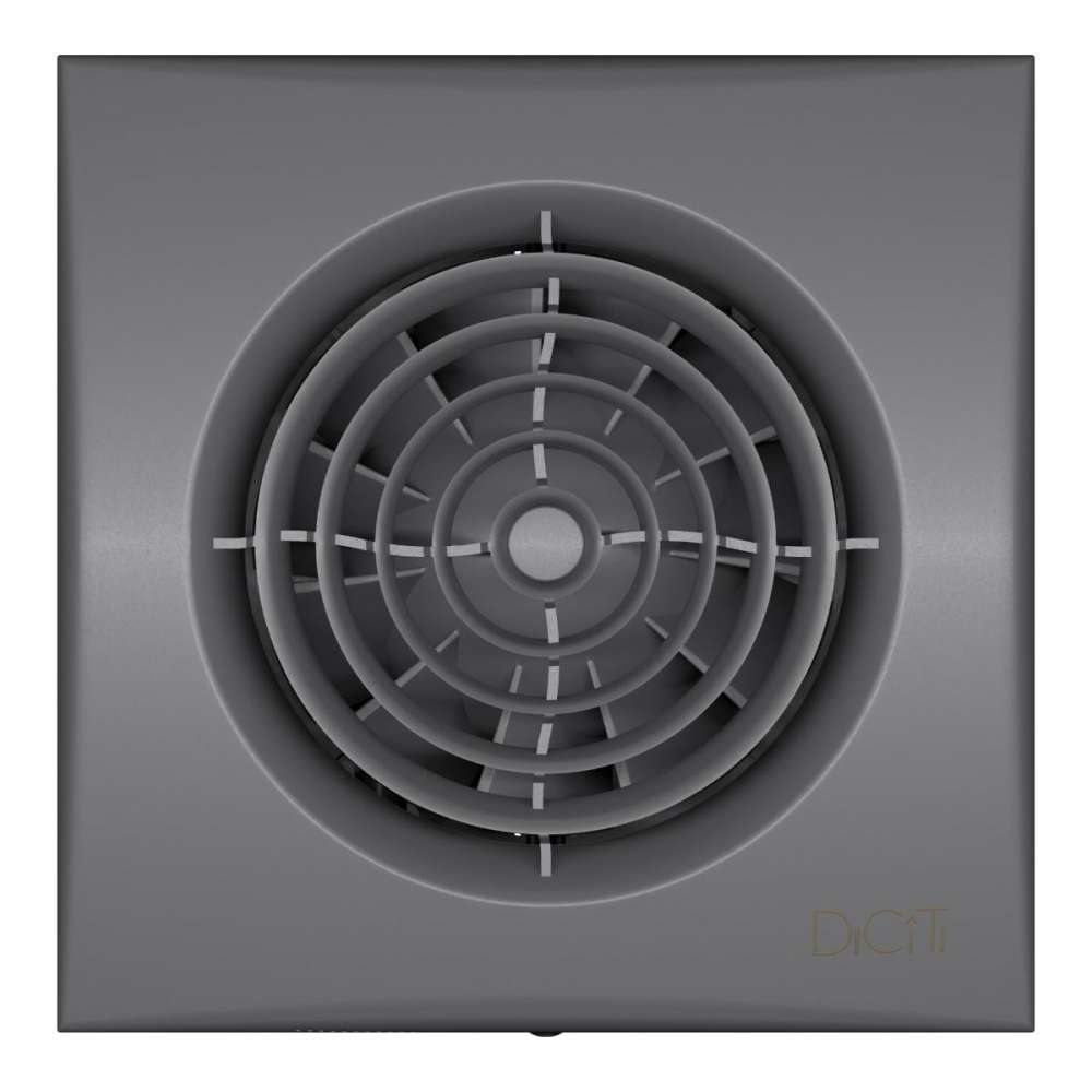 Вентилятор накладной AURA D100 обратный клапан Dark gray metal DICITI
