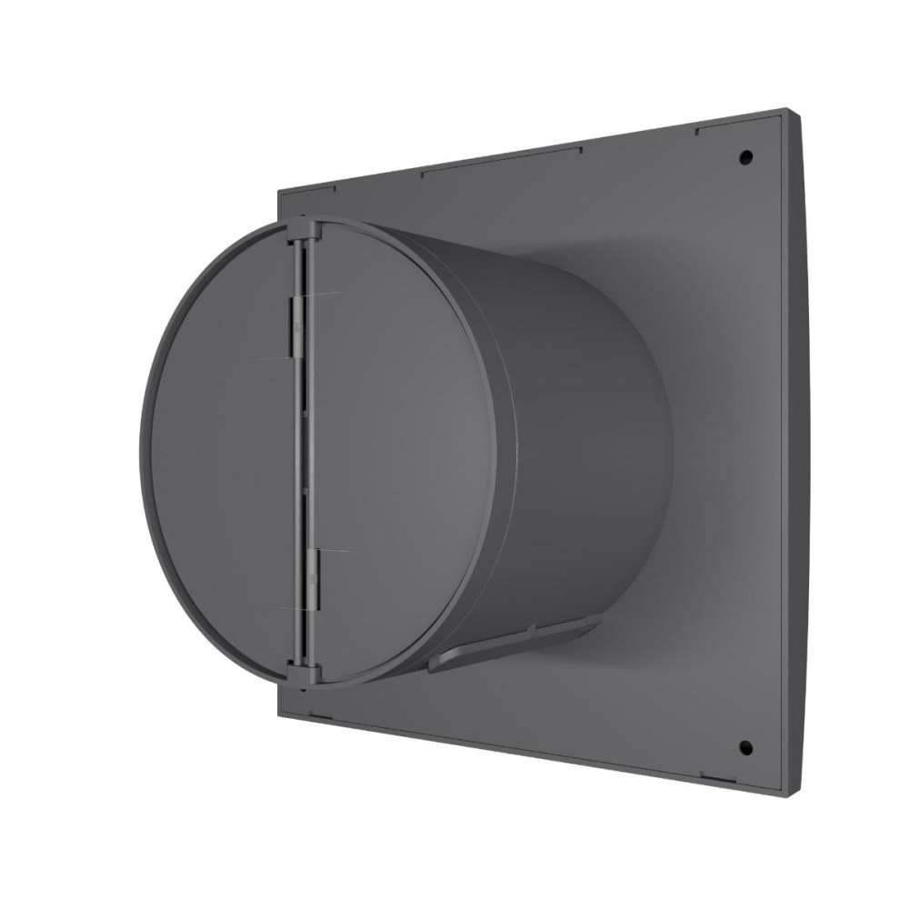 Вентилятор накладной AURA D100 обратный клапан Dark gray metal DICITI