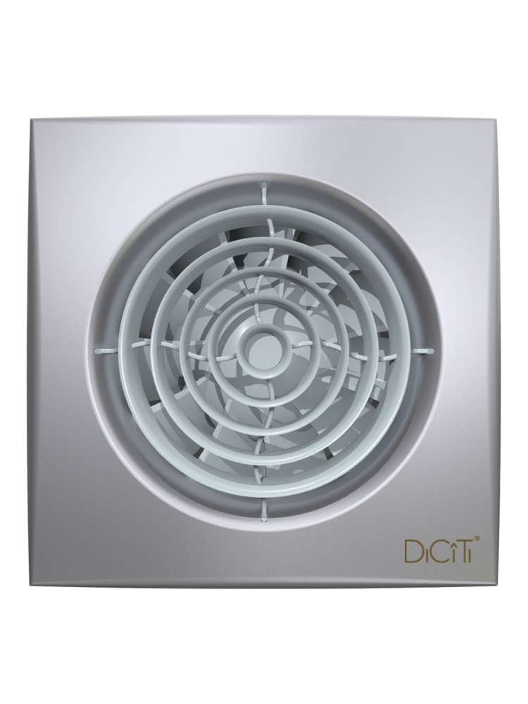 Вентилятор накладной AURA D125 обратный клапан Gray metal DICITI