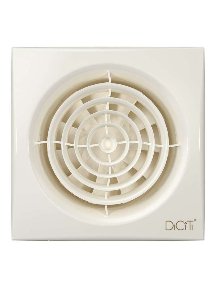 Вентилятор накладной AURA D125 обратный клапан Ivory DICITI