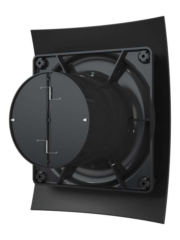 Вентилятор накладной BREEZE D125 обратный клапан Matt black DICITI