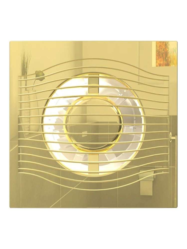 Вентилятор накладной SLIM, обратный клапан, D100, Gold, DICITI