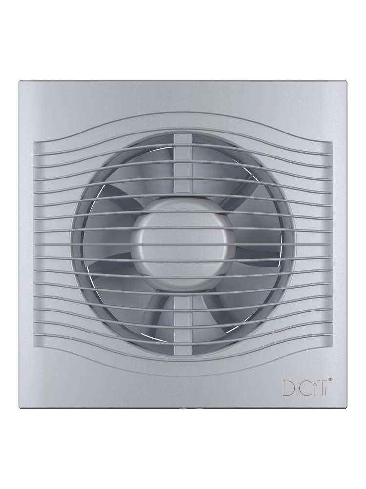 Вентилятор накладной SLIM D125 обратный клапан Gray metal DICITI