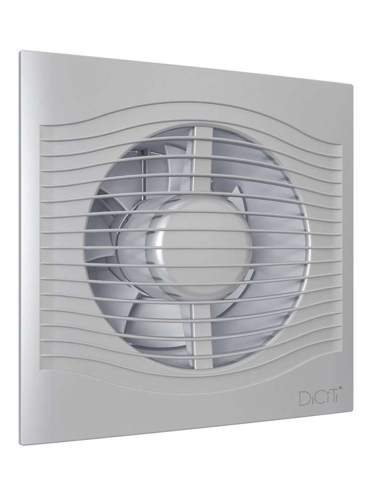 Вентилятор накладной SLIM D125 обратный клапан Gray metal DICITI