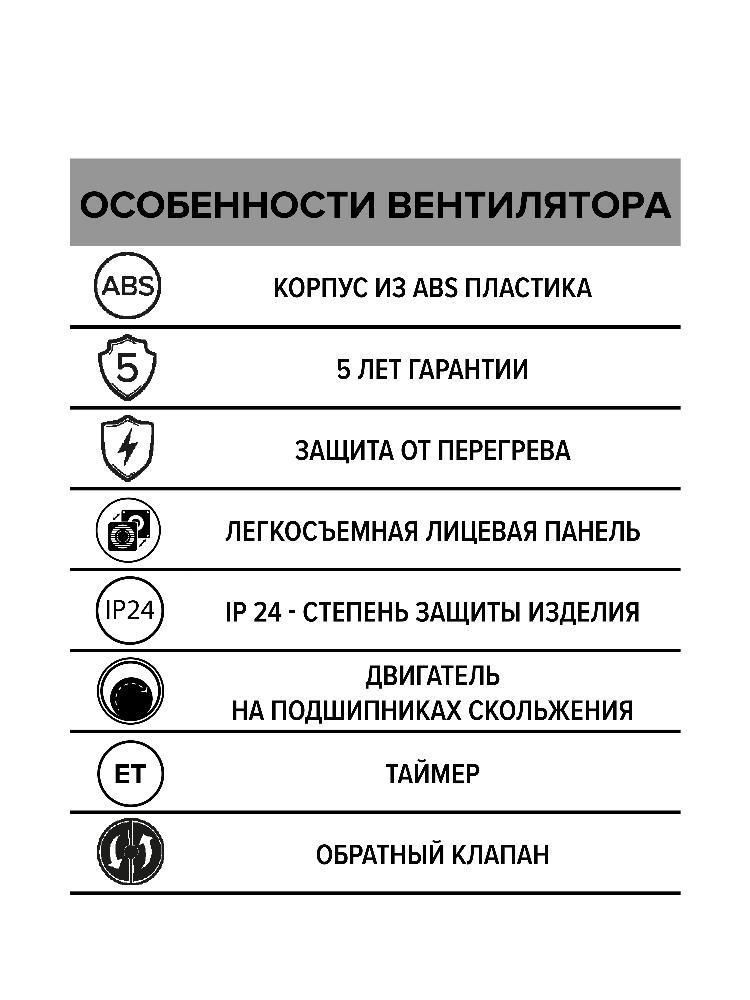 Вентилятор накладной WIND D100 обратный клапан ET ERA