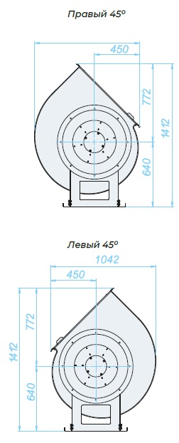 Аэродинамические характеристики, габаритно-присоединительные размеры — Вентилятор радиальный SVR 6,3 DU