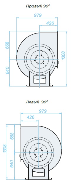 Аэродинамические характеристики, габаритно-присоединительные размеры — Вентилятор радиальный SVR 6,3 DU